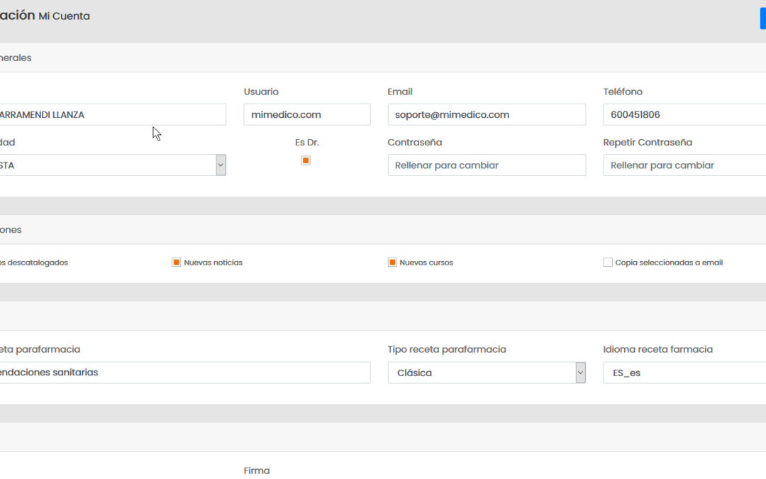 15 Configuración de usuario o Mi Cuenta