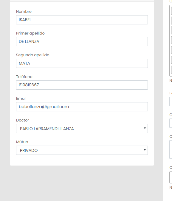 Cambio DNI paciente