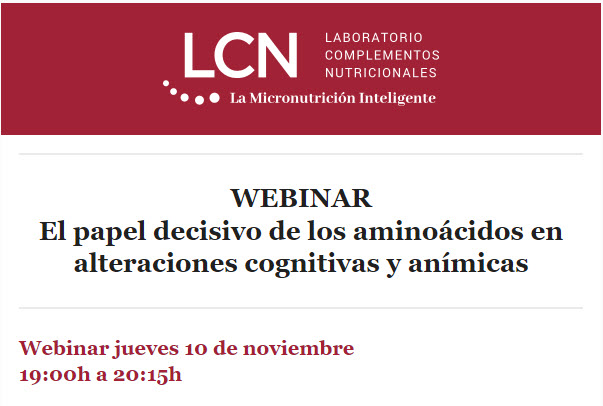 WEBINAR El papel decisivo de los aminoácidos en alteraciones cognitivas y anímicas