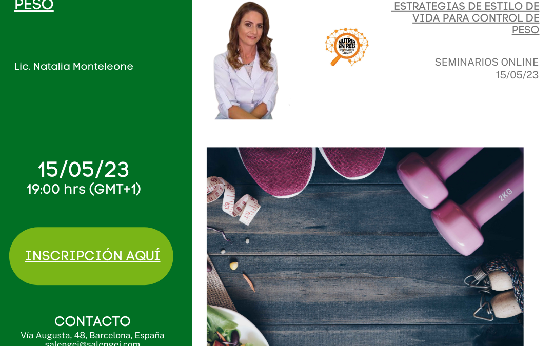 Estrategias de estilo de vida para el control de peso