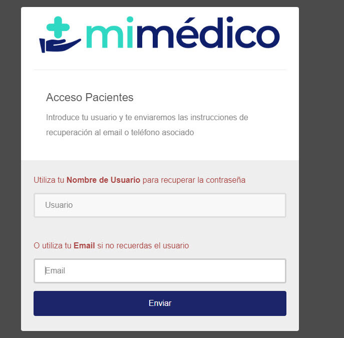 73 – Recuperación contraseña paciente