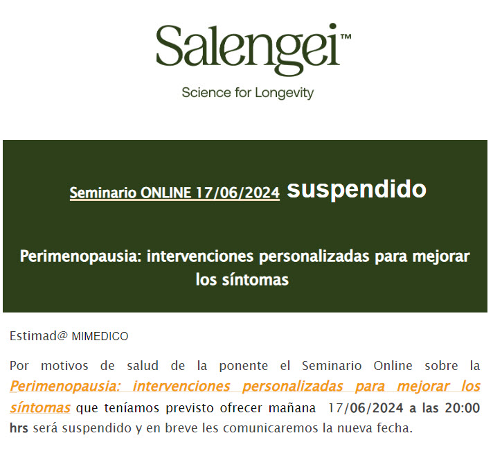 ¡¡¡SUSPENSIÓN!!! Perimenopausia: Intervenciones personalizadas para mejorar los síntomas