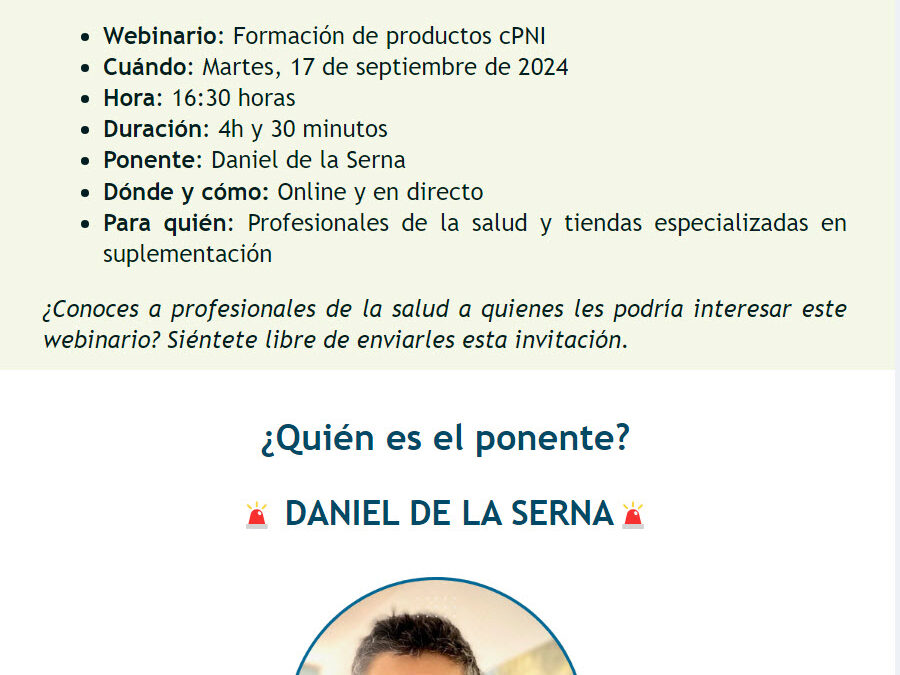 🧑‍🏫Formación productos cPNI con Daniel de la Serna