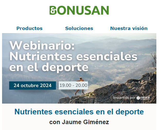 📅 Webinario gratis: Nutrientes esenciales en el deporte