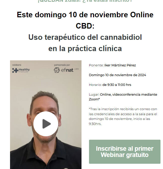 Webinar gratuito sobre CBD: Uso terapéutico del cannabidiol en la práctica clínica 