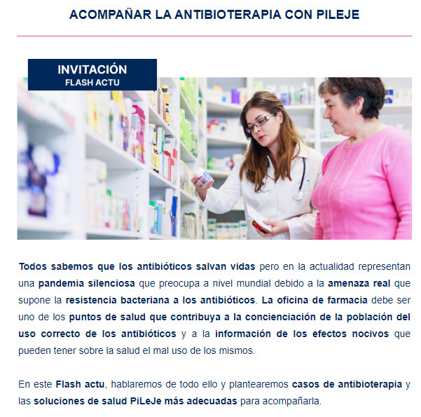 Flash actu: «Acompañar la antibioterapia con PiLeJe» 21/11/2024