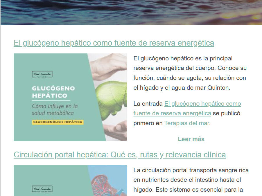 Últimos artículos en terapia marina y práctica clínica diaria