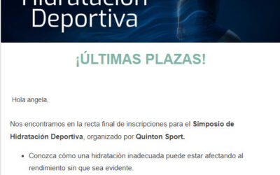 Últimas plazas disponibles para el Simposio de Hidratación Deportiva