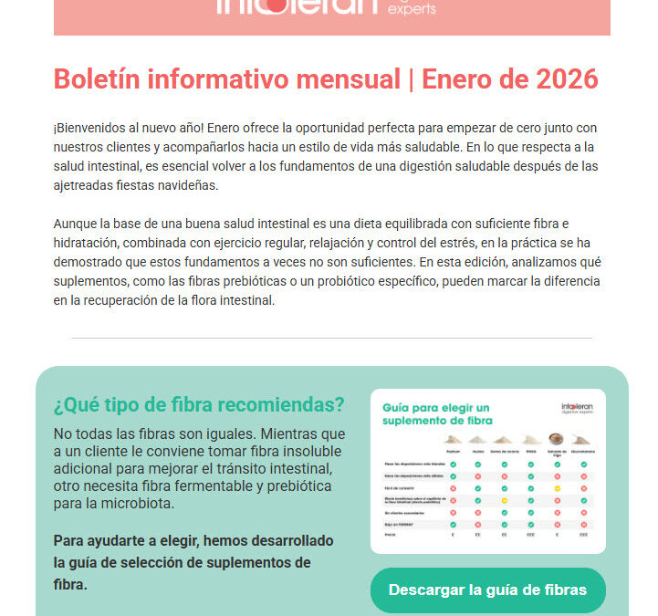 Intoleran Boletín informativo de enero | ¡La salud intestinal como base para 2026!