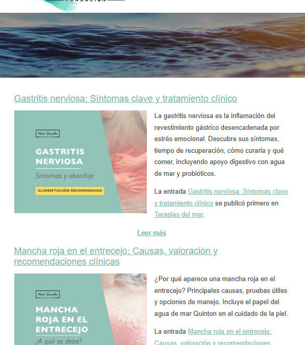 Últimos artículos en terapia marina y práctica clínica diaria