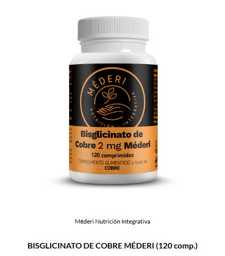 LANZAMIENTO – BISGLICINATO DE COBRE MÉDERI (120 comp.)