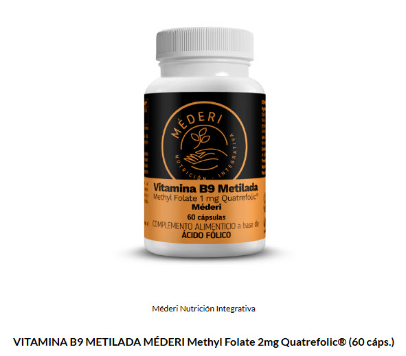 LANZAMIENTO – VITAMINA B9 METILADA MÉDERI Methyl Folate 2mg Quatrefolic® (60 cáps.)