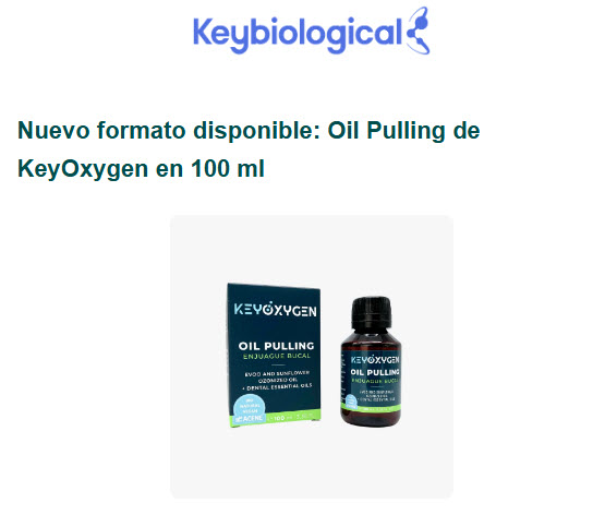 Nuevo formato disponible: Oil Pulling de KeyOxygen en 100 ml