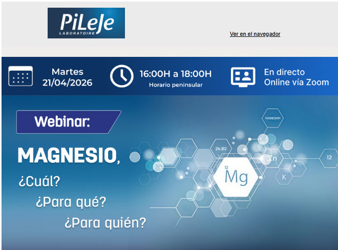Únete al Webinar: MAGNESIO, ¿Cuál? ¿Para qué? ¿Para quién?