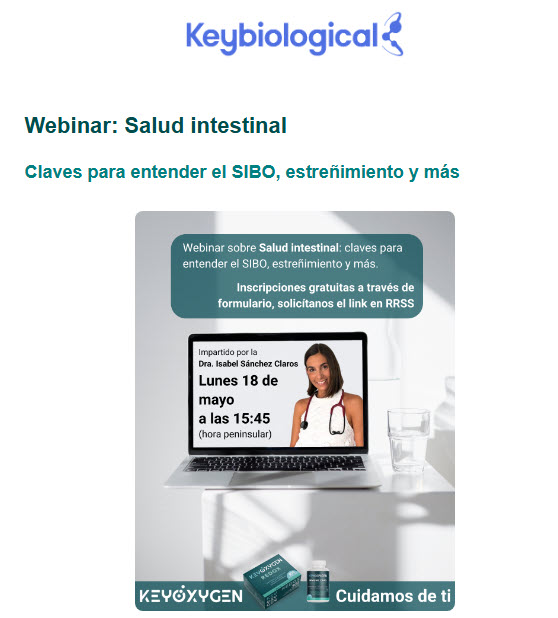 Webinar online “Salud intestinal: claves para entender el SIBO, estreñimiento y más”