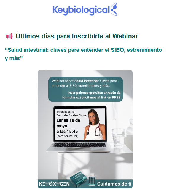 Recordatorio webinar Salud Intestinal – KeyBiological