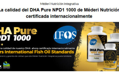 Certificación Internacional de calidad el DHA (Omega 3) de Méderi Nutrición es IFOS 5 estrellas.