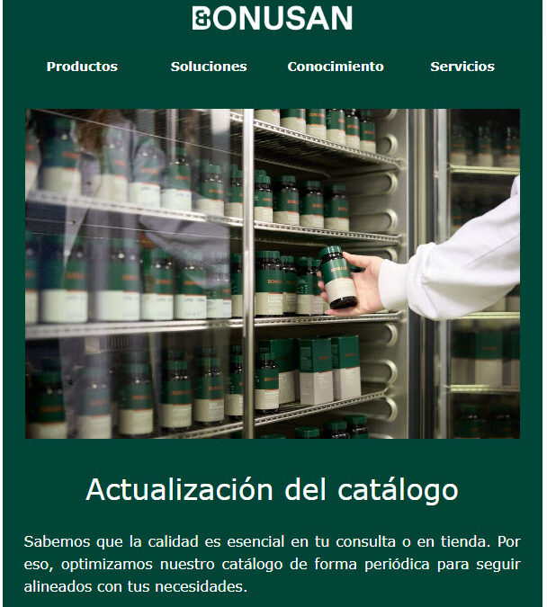 Actualización del catálogo